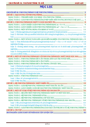 Đề cương ôn thi học sinh giỏi Đại số Lớp 10 - Chuyên đề 3 Phương trình và hệ phương trình
